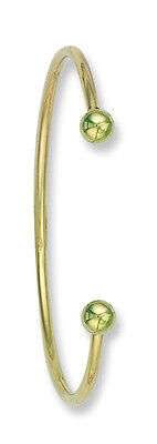 Torque Bangle Solid Gold Ladies 2.5mm Yellow Gold Cuff 8 grams