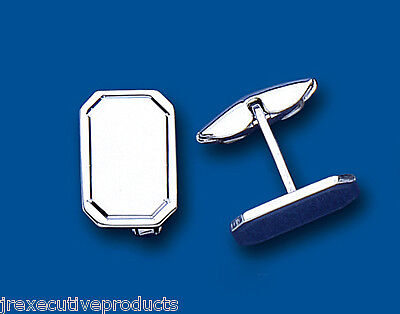 Cufflinks Solid Sterling Silver Rectangular