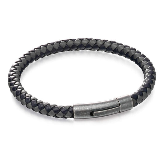 Fred Bennett Two Tone Woven Leather Bracelet 21.5cm B5062