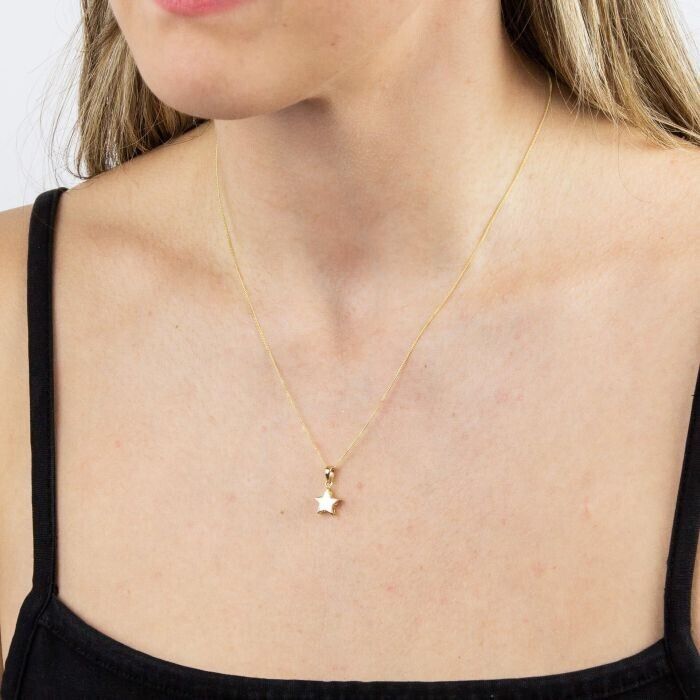Star Pendant and Earrings Set 9ct Yellow Gold 14, 16, 18 or 20" Chain Hallmarked