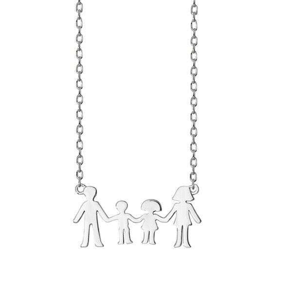 Sterling Silver Together Family Necklace 18" Length 925 hallmark British Made