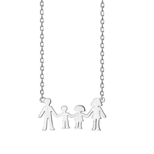Sterling Silver Together Family Necklace 18" Length 925 hallmark British Made