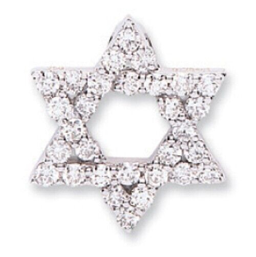 18ct White Gold 0.80ct Diamond Star of David Pendant Hallmarked