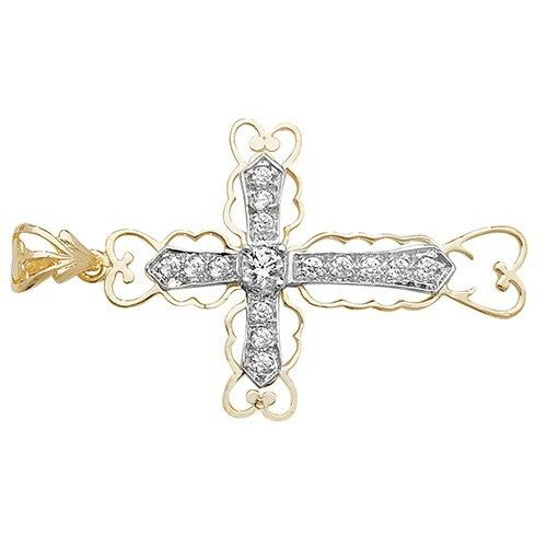 Sparkling 9ct Yellow Gold Cross Pendant Large 37 x 26mm Christianity Christening