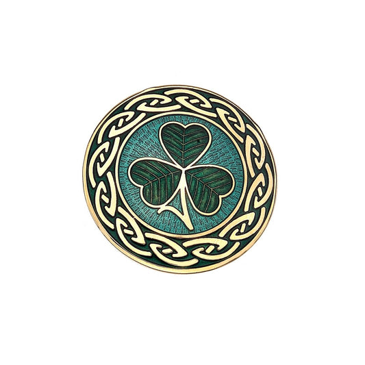 Shamrock Brooch Gold Plated Never Ending Knot Brand New Gift Packaging