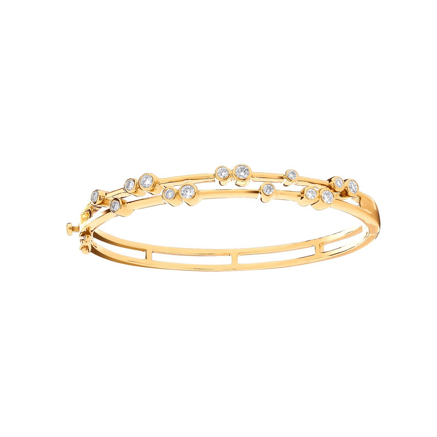 18ct Yellow Gold 1.00ctw Diamond Ladies Bangle Made in London