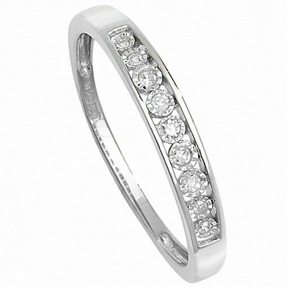 9ct White Gold Diamond Eternity Ring Illusion Set Diamonds Anniversary Band