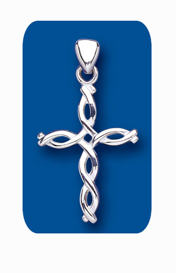 Sterling Silver Celtic Design Cross Pendant 925 hallmark 26 x 19mm