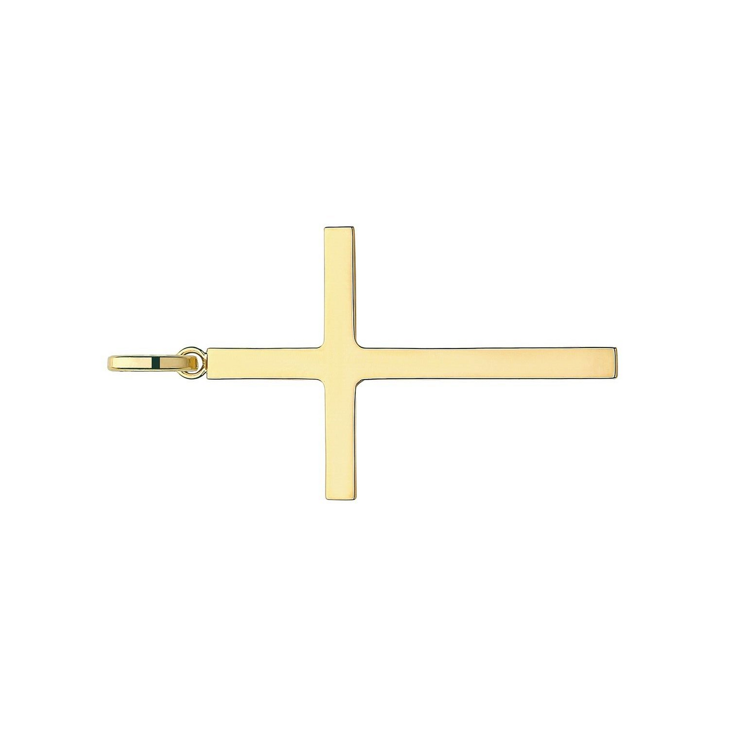 9ct Yellow Gold Plain Cross Pendant 38 x 25mm Large Religious Christianity