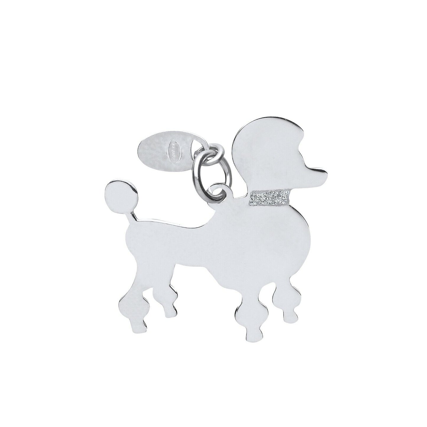 Silver Poodle Dog Pendant Solid Silver 925 Hallmark Pet Jewellery 14-24" Chain