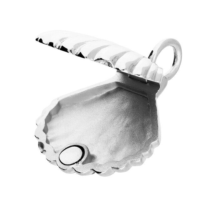 Sterling Silver Locket Clam Sea Shell Locket Handmade
