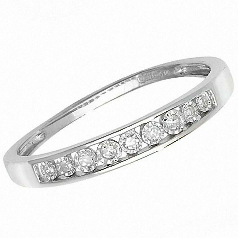9ct White Gold Diamond Eternity Ring Illusion Set Diamonds Anniversary Band