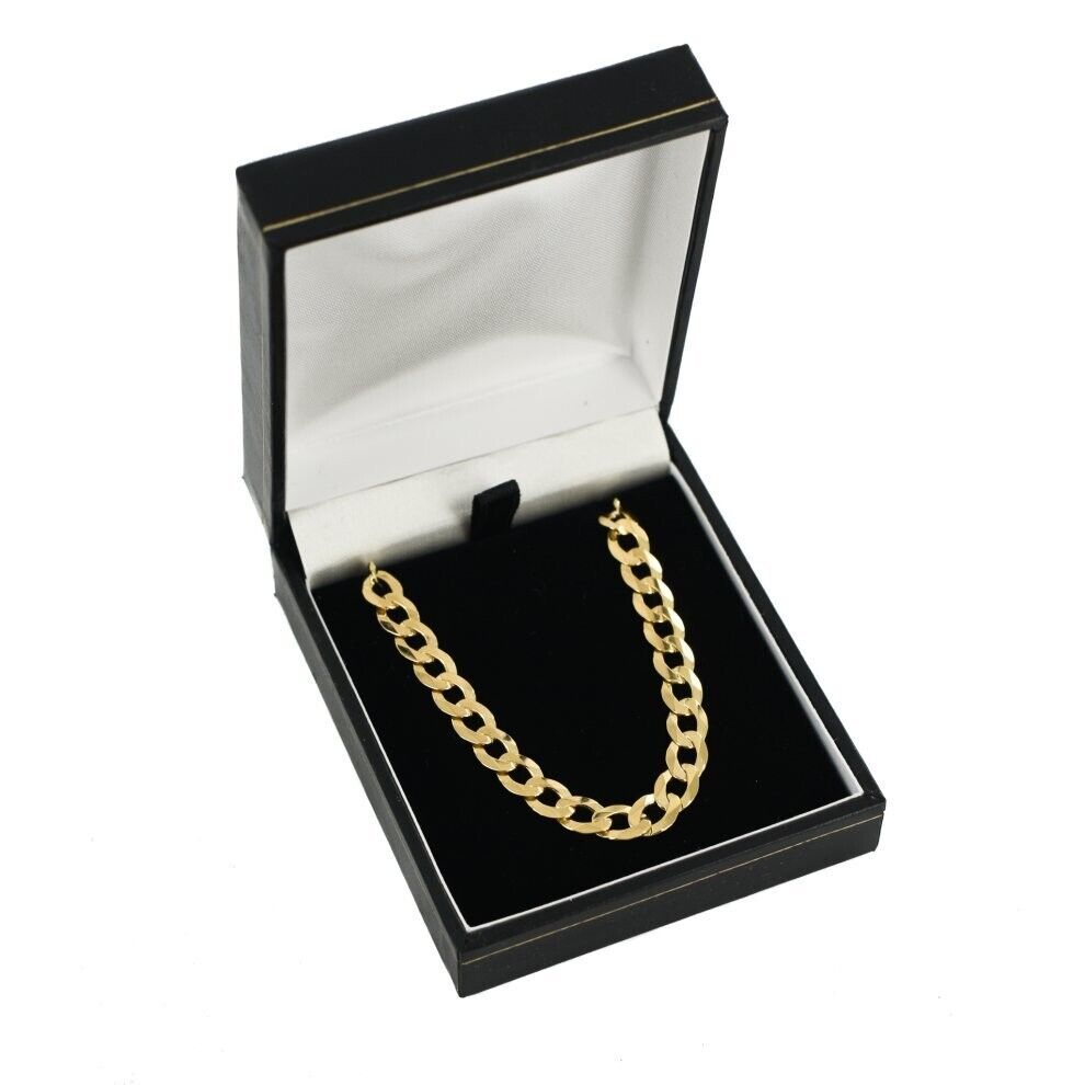 9ct Yellow Gold Curb Chain 20" Mens Gents 6mm Wide Hallmark British New