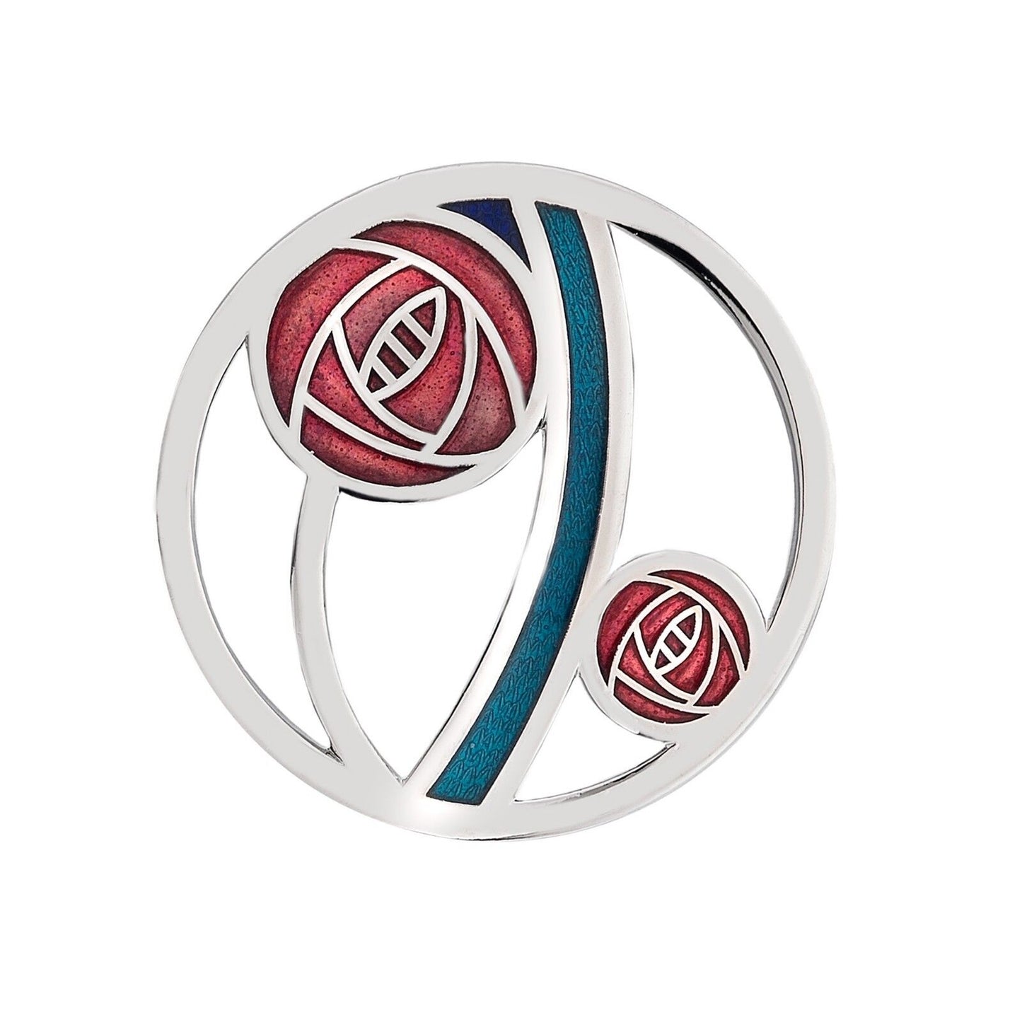 Mackintosh Red Rose Brooch Cut Out Design Silver Plated Brand New Gift Packaging