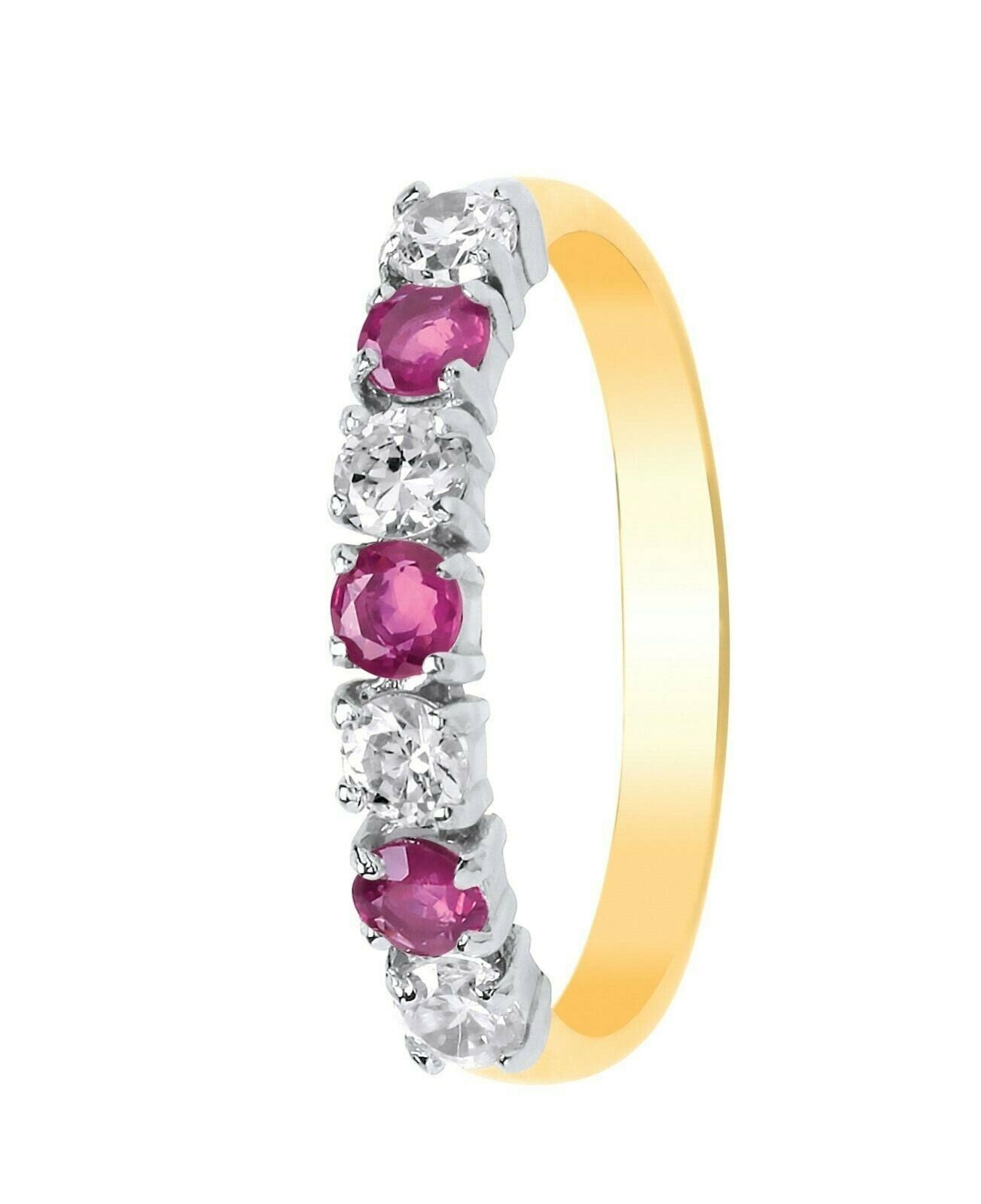 9ct Yellow Gold Ruby Eternity Ring Anniversary Band Fully Hallmarked