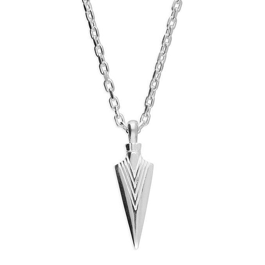 Arrow Head Tip Necklace with 50cm Belcher Chain 925 Sterling Silver 925 hallmark