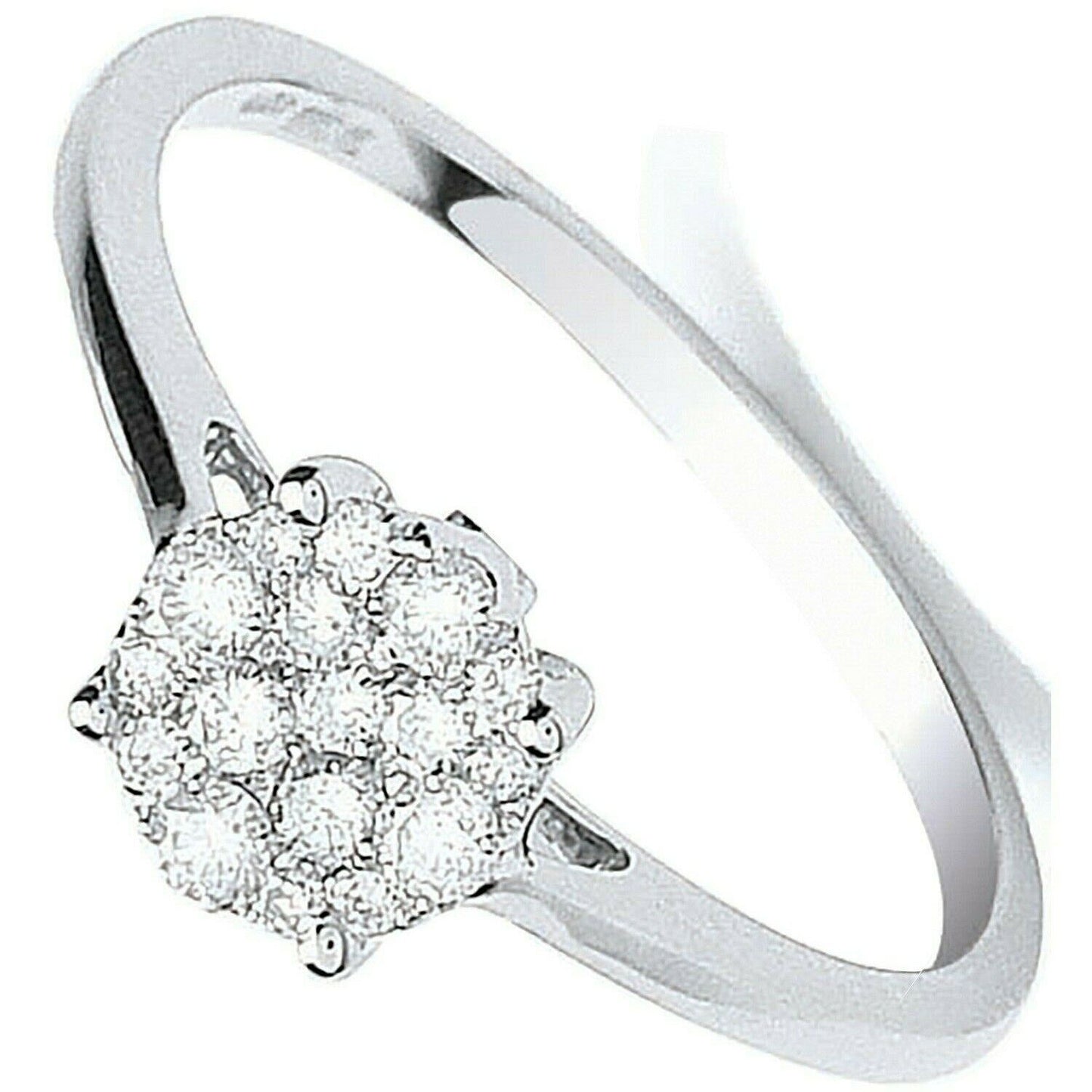 Real Diamond Ring 18ct White Gold 0.25ctw Sizes J K L M N O P Q