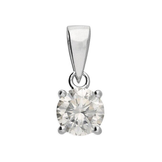 Solitaire Pendant 1.00 Carat Moissanite Necklace 925 Sterling Silver Hallmark