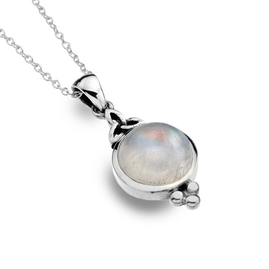 Moonstone Celtic Knot Pendant Sterling Silver 925 Hallmarked All Chain Lengths