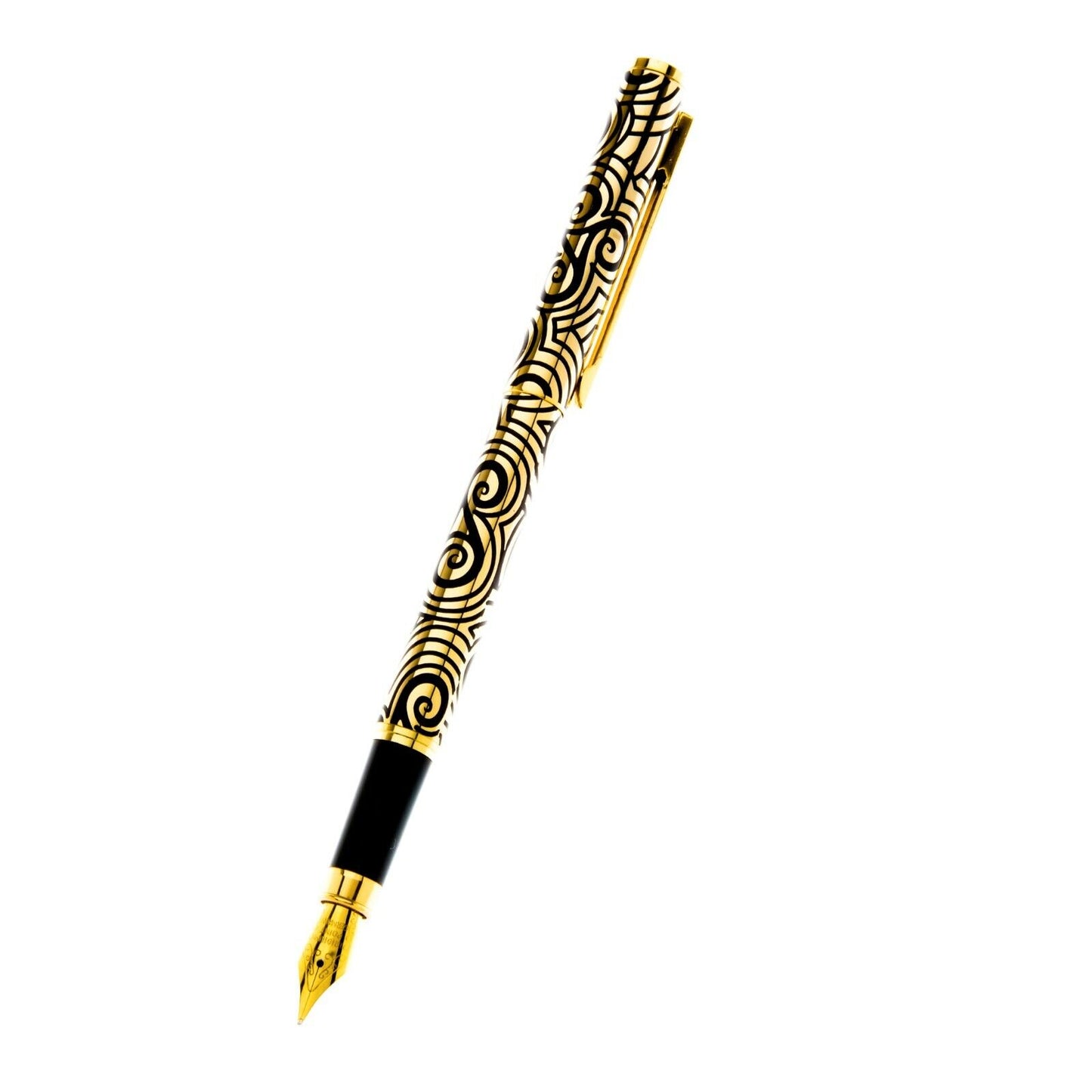 Luxury Fountain Pen Gold Plated Triskele Design Men's Ladies Superb Packaging