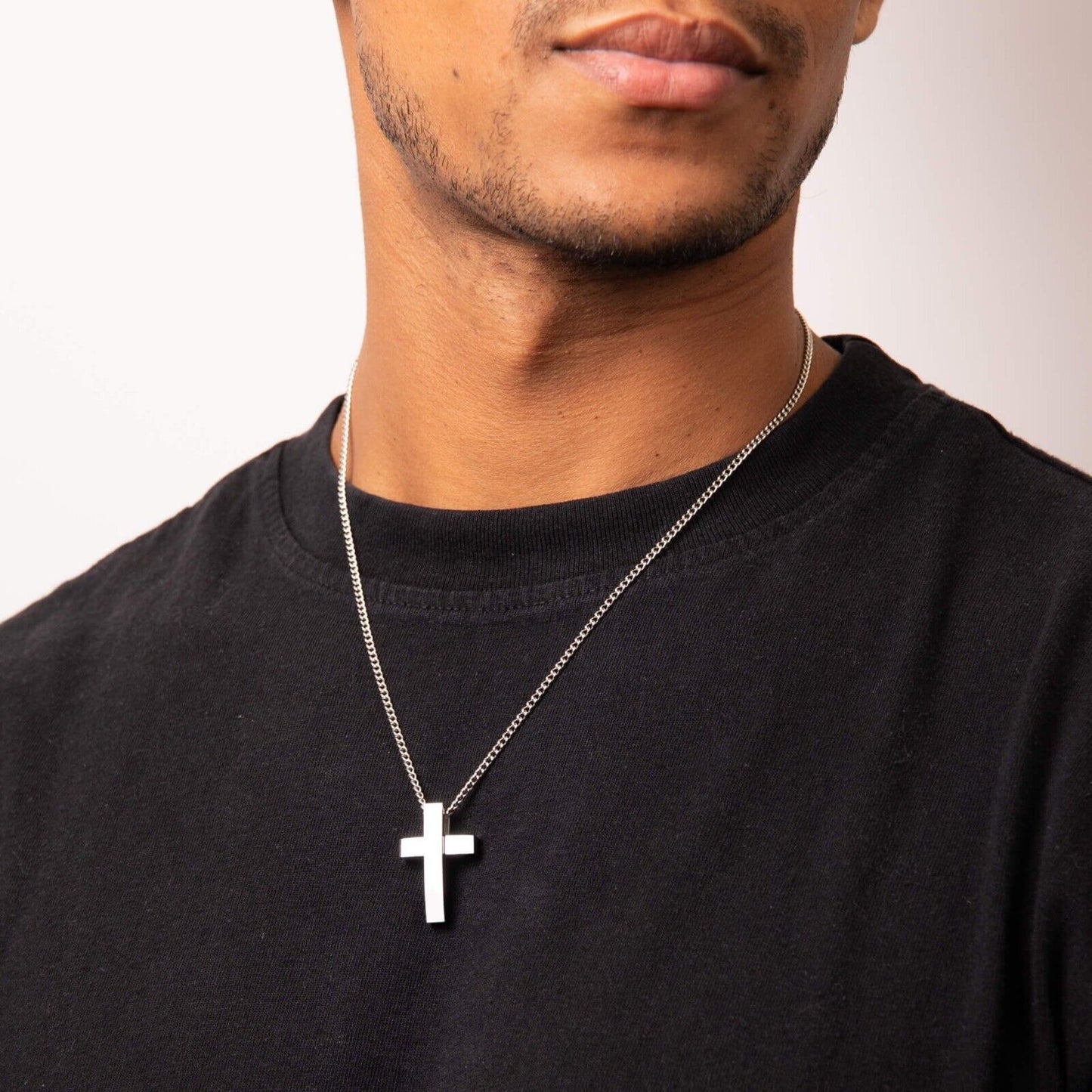 Fred Bennett Two Tone Cross Pendant 50cm P2542