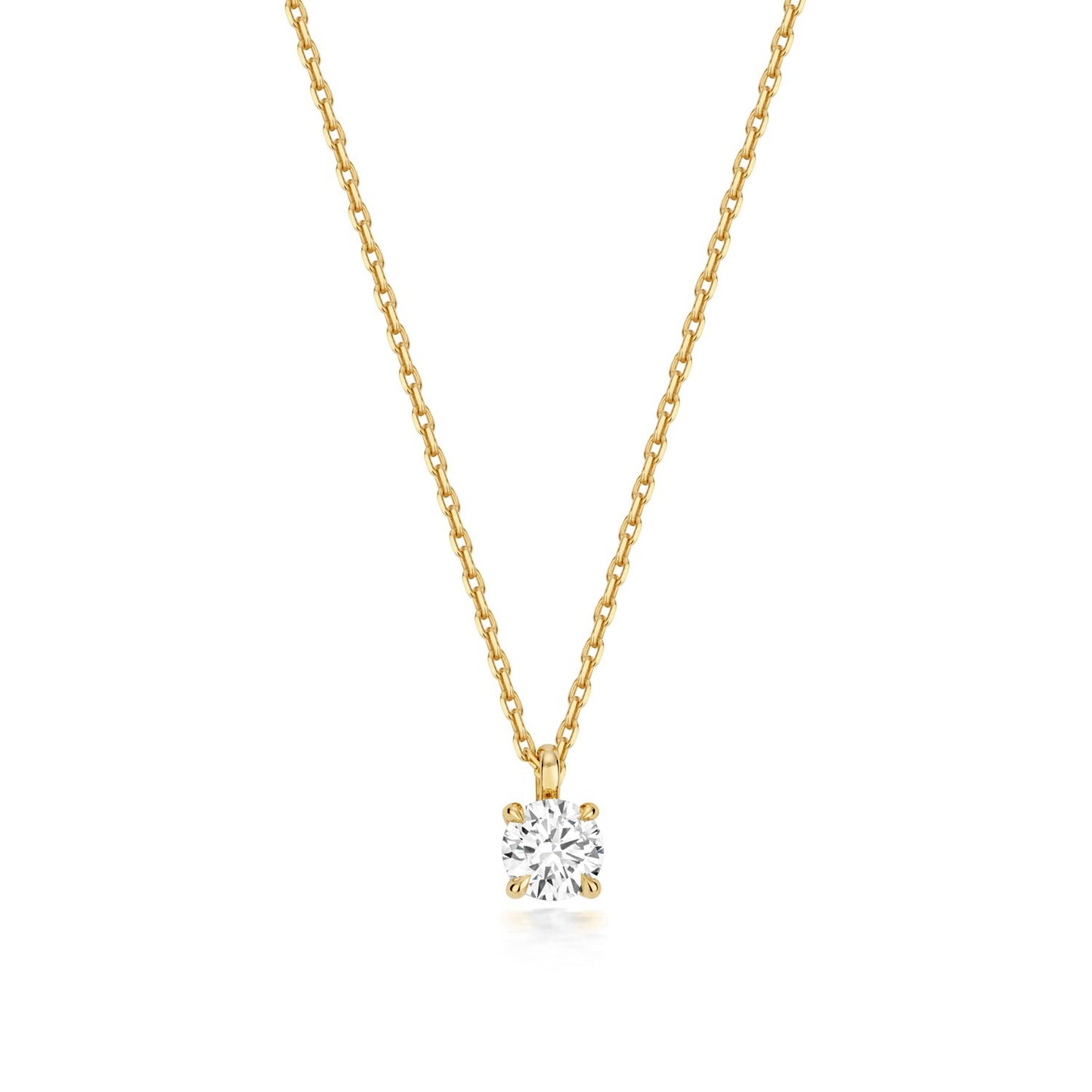 Lab Grown Diamond Necklace in 9ct Yellow Gold Hallmarked 15 - 17" Adjustable