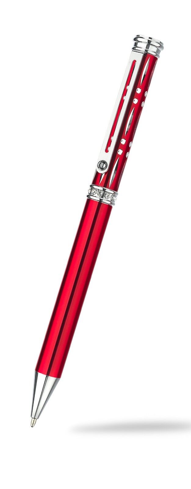 Ballpoint Pen Crystal Silver Plated Diamond Cut Luxurious Packaging All Colours