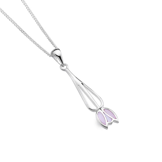 Mackintosh Pink Tulip Pendant Pink Mother of Pearl Solid Sterling Silver 925