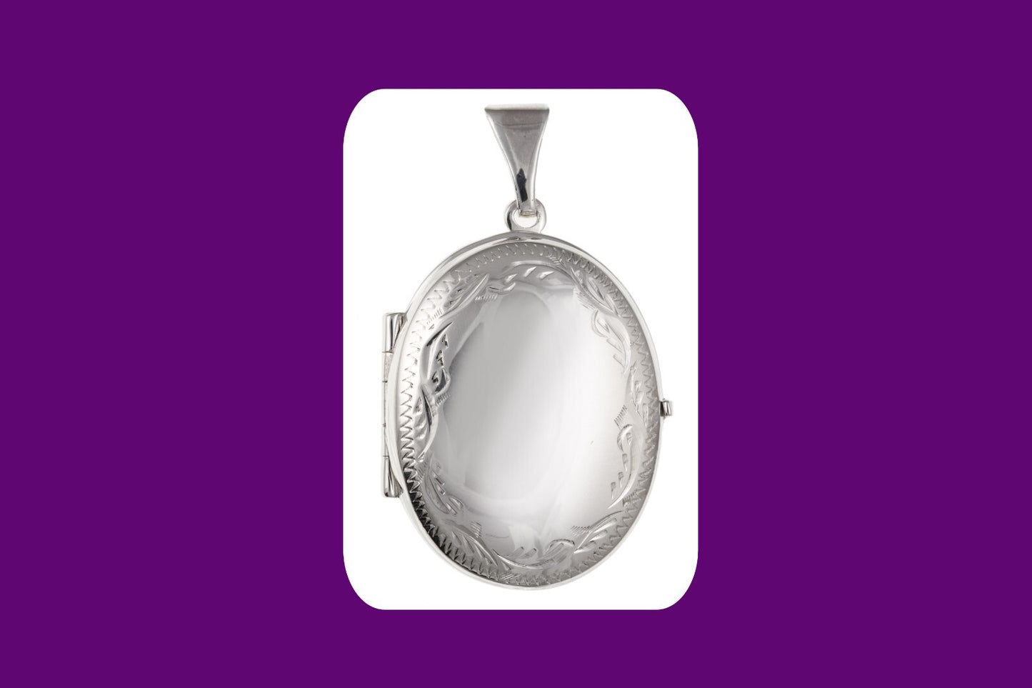 Patterned Family Locket 4 Photo Solid Sterling Silver 925 Hallmark 26 x 20mm