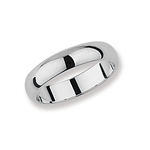 Sterling Silver Wedding Band Ring 4mm Wide D Shape 925 Hallmark