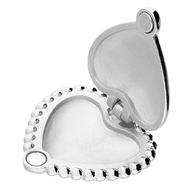 Sterling Silver Locket 20mm Beaded Edge Heart Handmade