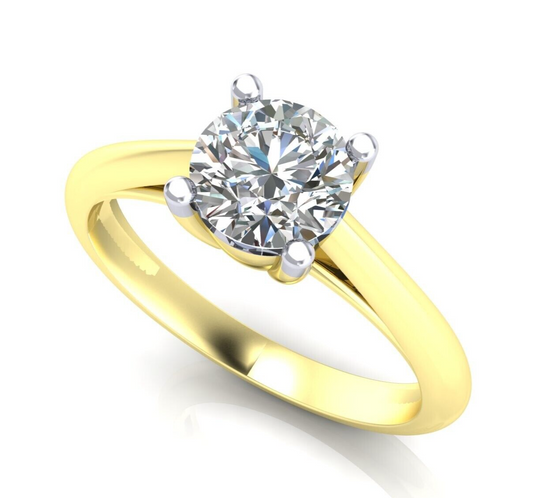 9ct Yellow Gold Zircon Solitaire Ring Engagement Hallmarked Sizes L - R