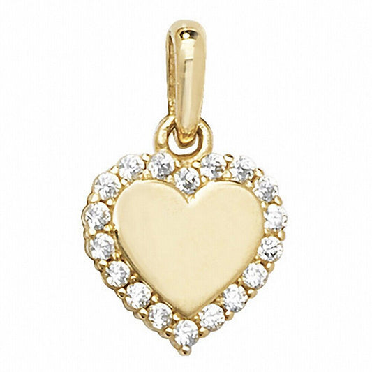 Heart Small Pendant Yellow Gold 11mm x 7mm British Made
