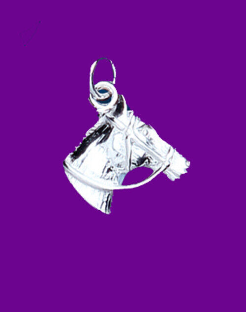 Horses Head Pendant Solid Sterling Silver 925 Hallmark 14-24" Chain