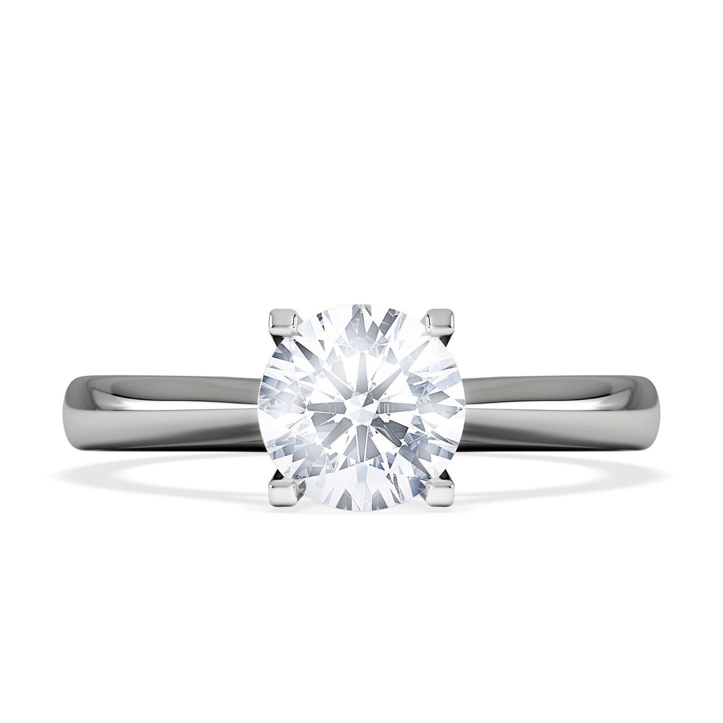 9ct White Gold 1.00ct Round Brilliant Cut Solitaire Wed Fit Lab Grown Diamond