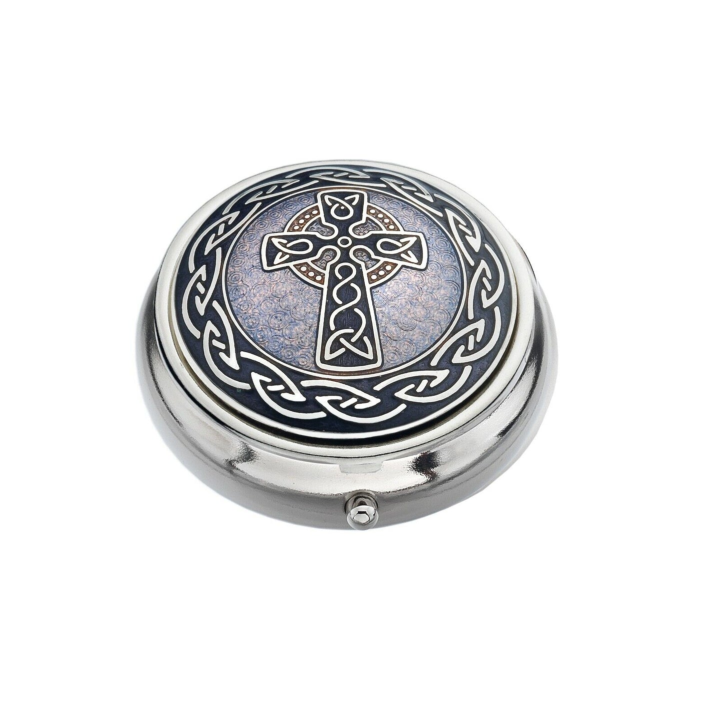 Luxury Celtic Pillbox Purple Silver Plated Brand New and Boxed