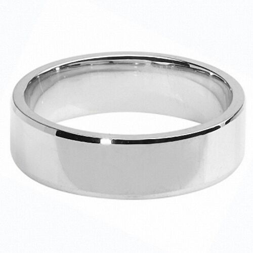 Sterling Silver Wedding Band Ring 6mm Mirror Court Hallmarked