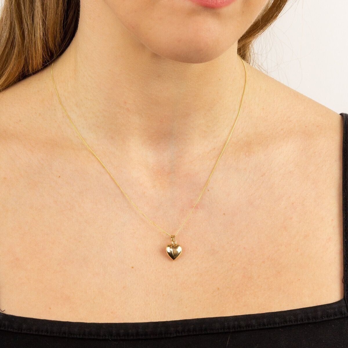 Heart Pendant and Earrings Set 9ct Yellow Gold 16, 18 or 20" Chain Hallmark