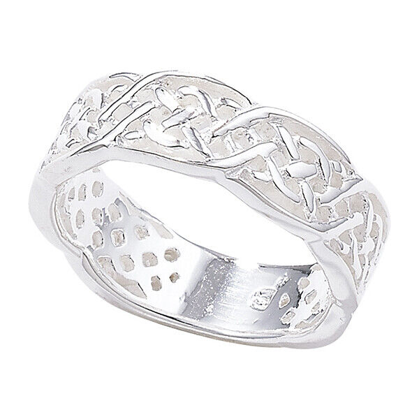 Celtic Knot Band Ring Sterling Silver Wedding Anniversary 925 hallmark Size J-R