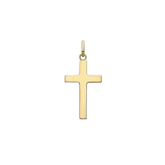 9ct Yellow Gold Cross Pendant 24 x 14mm Medium Religious Christian Christening