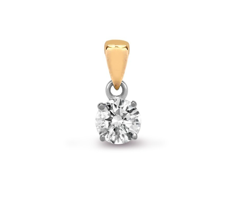 Lab Grown Diamond Pendant 1 Carat Claw Set 18ct Yellow Gold IGI Certificated