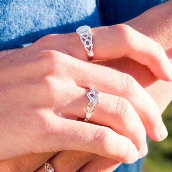 Celtic Knot Heart Ring Sterling Silver 925 Hallmark Size J - Q Brand New