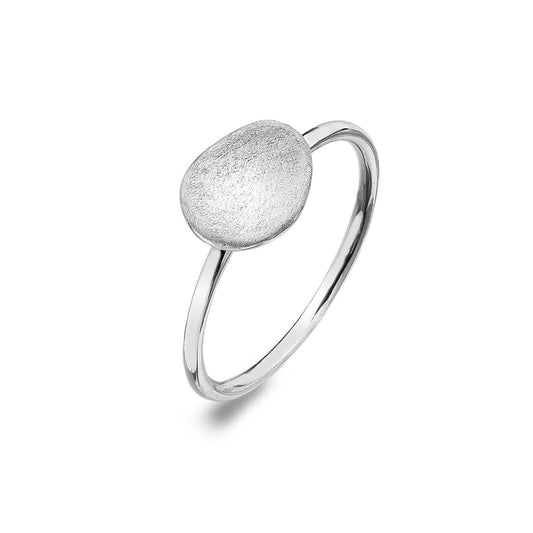 Solid Silver Pebble Ring Textured Sterling 925 Stamped Size J - Q Brand New Gift