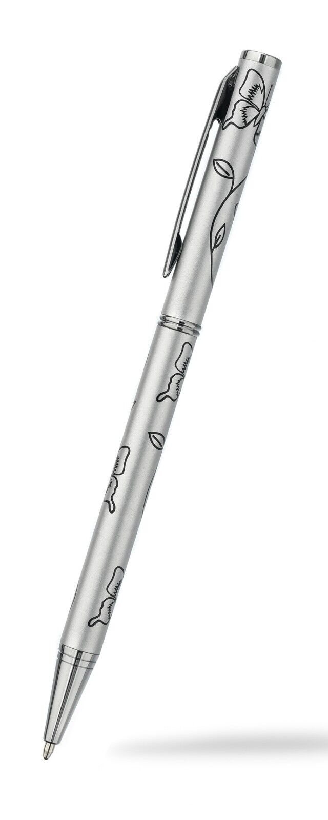 Butterfly Ballpoint Pen Silver Plated Black Ink Brand New Boxed