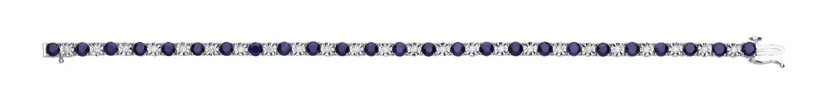 18ct White Gold 0.54ct Diamond & 5.38ct Sapphire Bracelet Made in London