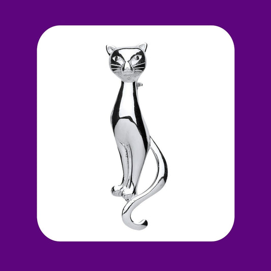 Sterling Silver Cat Brooch 925 Hallmark Brand New Boxed Gift