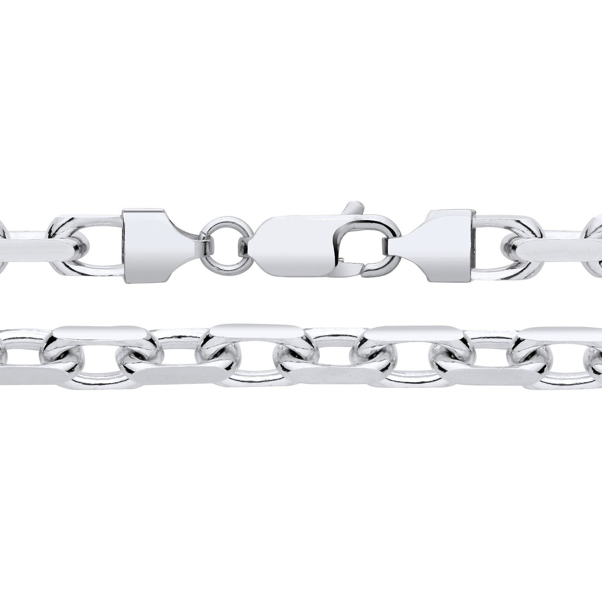 Men's Oval Belcher Chain Bracelet Solid Silver Hallmarked 5.5mm Wide 8" 20cm