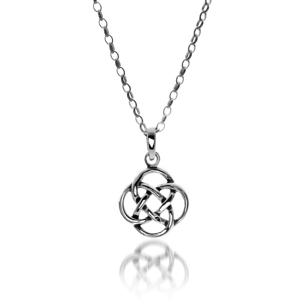 Celtic Knot Pendant Sterling Silver Necklace 925 Hallmarked All Chain Lengths
