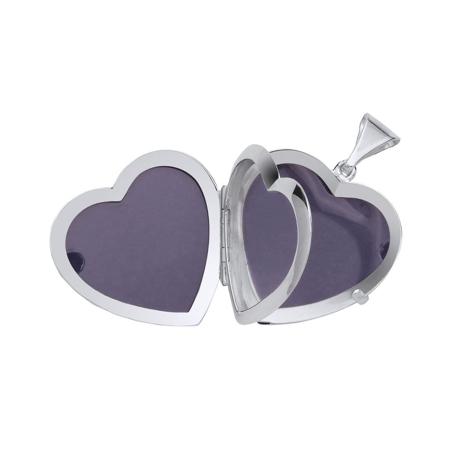 Patterned Heart Family Locket 4 Photo Solid Sterling Silver 925 Hallmark 24mm