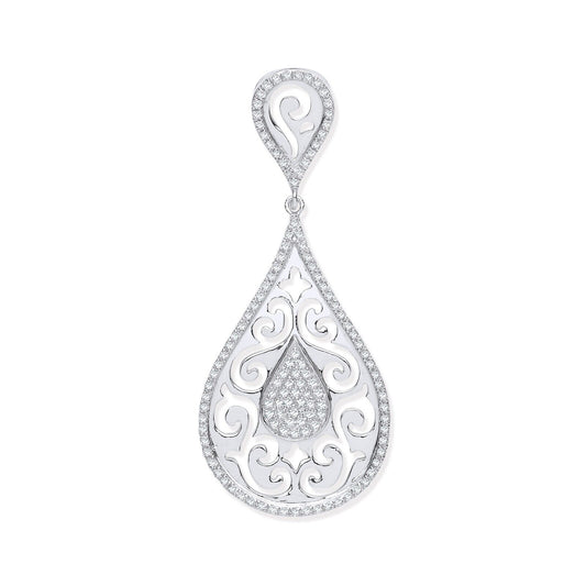 9ct White Gold 0.25ct Pear Shaped Diamond Pendant Hallmarked
